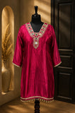 Women’s Premium Ruby Wine Ethnic Suit Set with Dupatta
