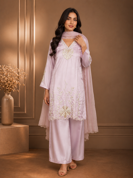 Noor Blush Pink Palazzo Suit Set