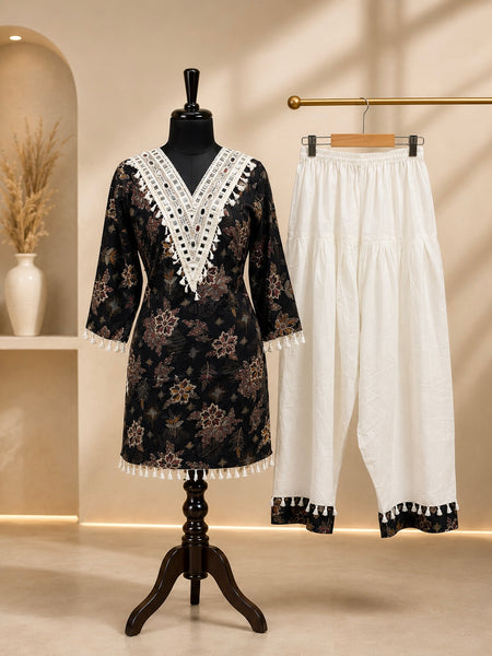 JORIXO Zareen Noir Floral Co-Ord Set
