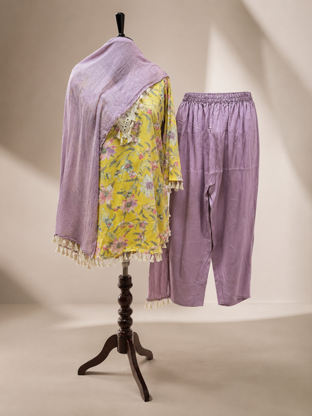 JORIXO Gulbahaar Lavender Bloom Farshi Suit Set