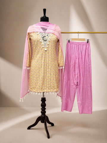 JORIXO Noor-E-Gul Pink Farshi Suit Set