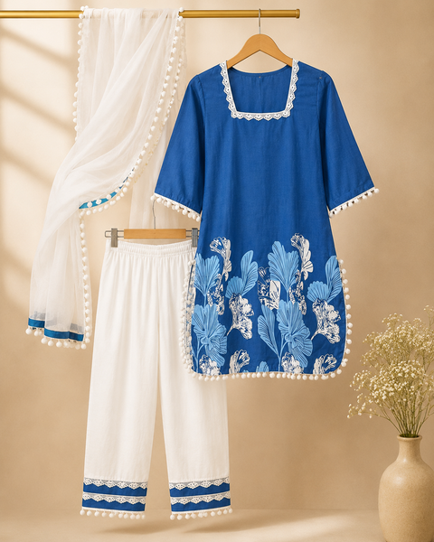 JORIXO Aveline Azure Bloom Suit Set