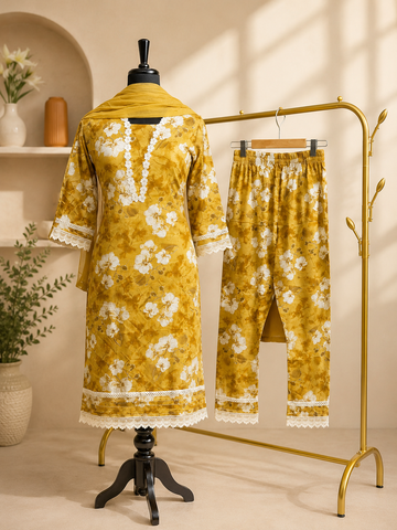 JORIXO Aurelia Mustard Blossom Suit Set