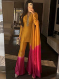 Zehra Mustard Pink Palazzo Suit Set