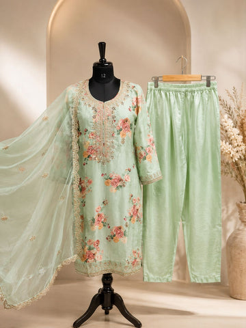 JORIXO Elowen Mint Floral Suit Set